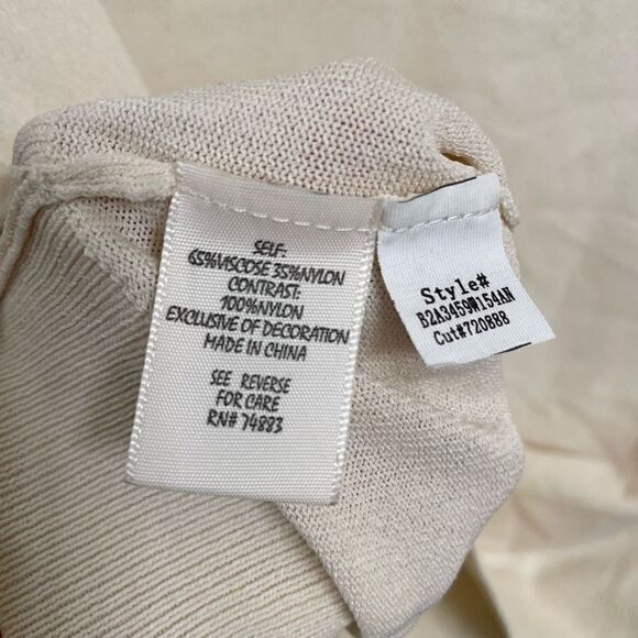 Adiva Ivory Crochet White Lace Mesh Sleeve Long Sleeve Sweater/Top, XL - Picture 7 of 7